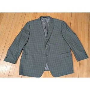Jos A Bank Reserve Joseph Abboud Wool Plaid Blazer 56R Bemberg USA Super 120s